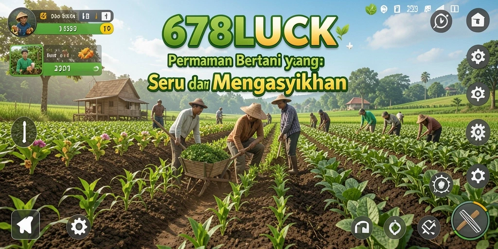 Tampilan screenshot menunjukkan pengalaman bertani yang seru dan interaktif.