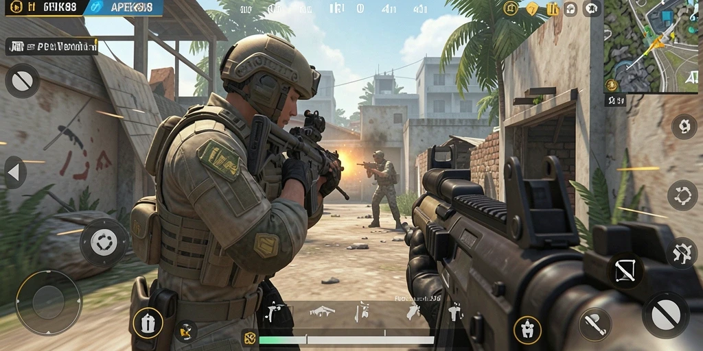Tampilan utama gameplay APEK88 yang intens dan penuh aksi.