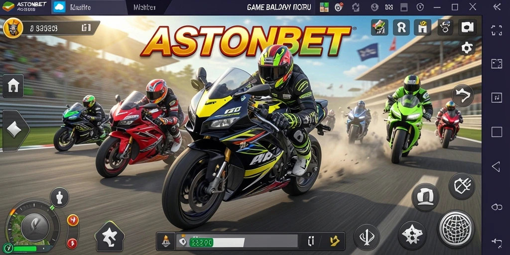 Gameplay balap motor yang intens dan mengasyikkan.