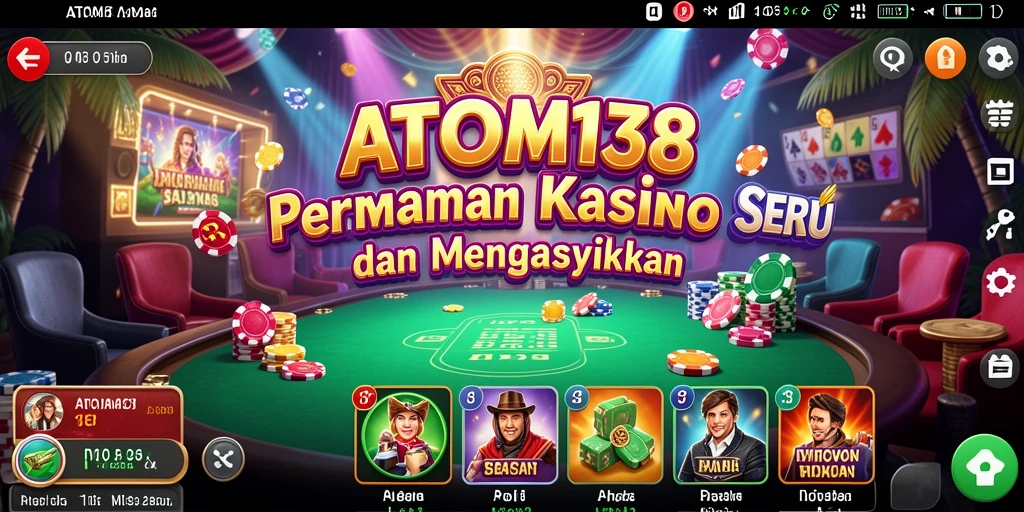 Screenshot ATOM138 menampilkan gameplay Kasino yang mendebarkan.