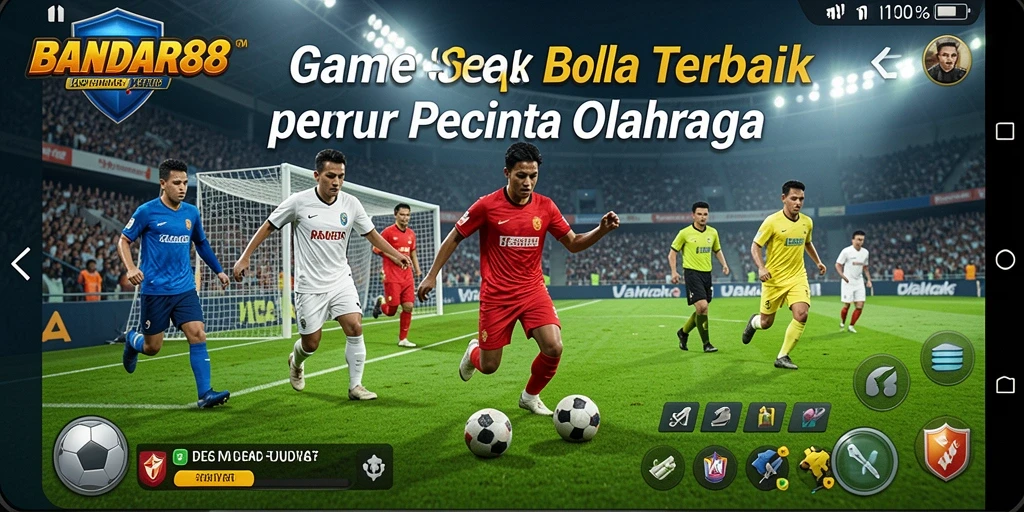 Tampilan menangkap aksi seru dalam permainan sepak bola.