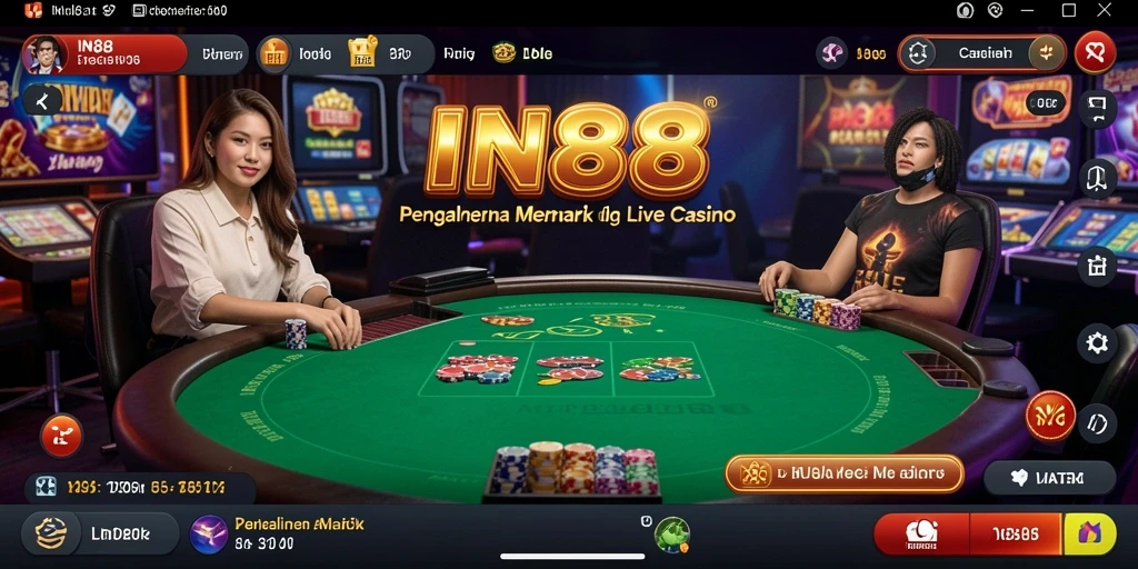Screenshot gameplay Live Casino yang mendebarkan di IN88.