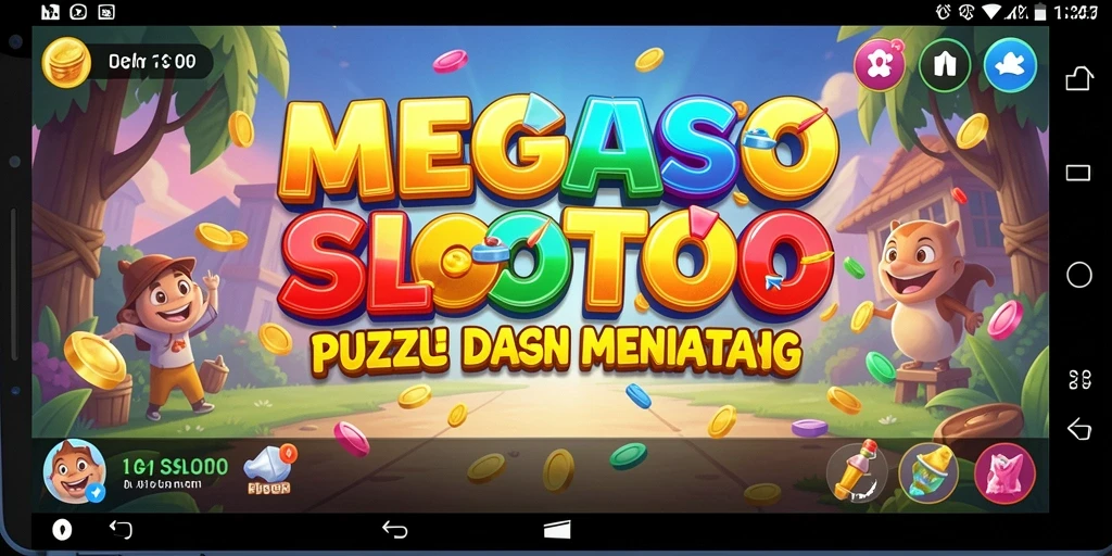 Screenshot gameplay MEGASLOTO menampilkan teka-teki yang menantang dan seru.