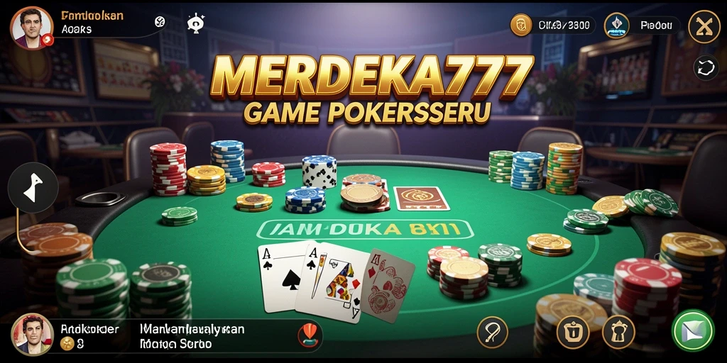 Tampilan gameplay seru dari MERDEKA777 dengan fitur Poker yang menantang.