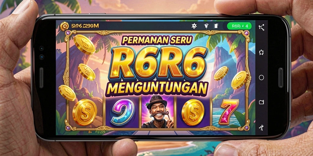 Screenshot gameplay R6R6 yang menampilkan putaran slot yang seru.