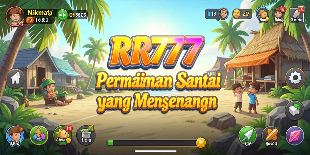 Tampilan gameplay <strong>RR777</strong> yang cerah dan menyenangkan.