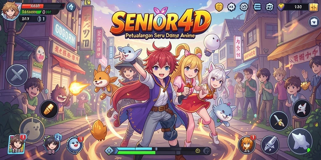 Screenshot menunjukkan karakter Anime yang sedang bertempur di dunia fantasi.