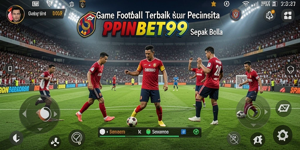 Screenshot gameplay <strong>SPINBET99</strong> menampilkan aksi mendebarkan di lapangan sepak bola.