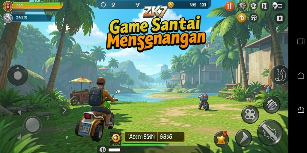 Screenshot ZK7 menampilkan gameplay penuh warna yang menarik.